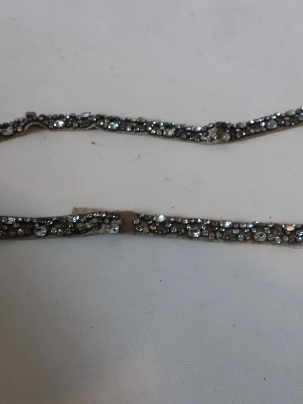 Womens Vera Wang Khaki Fabric Rhinestone Waist Belt M